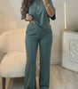 CasualFlow Short-Sleeve Top & Wide-Leg Pants
