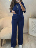 CasualFlow Short-Sleeve Top & Wide-Leg Pants