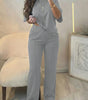 CasualFlow Short-Sleeve Top & Wide-Leg Pants