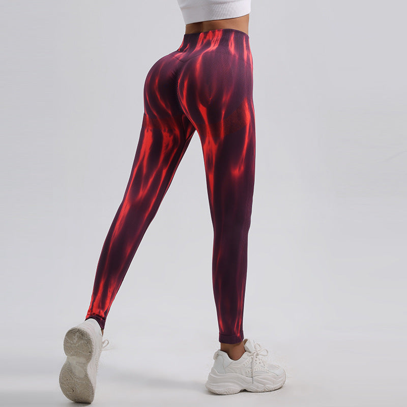 AuroraGlow Tie-Dye High-Waist Sculpting Leggings