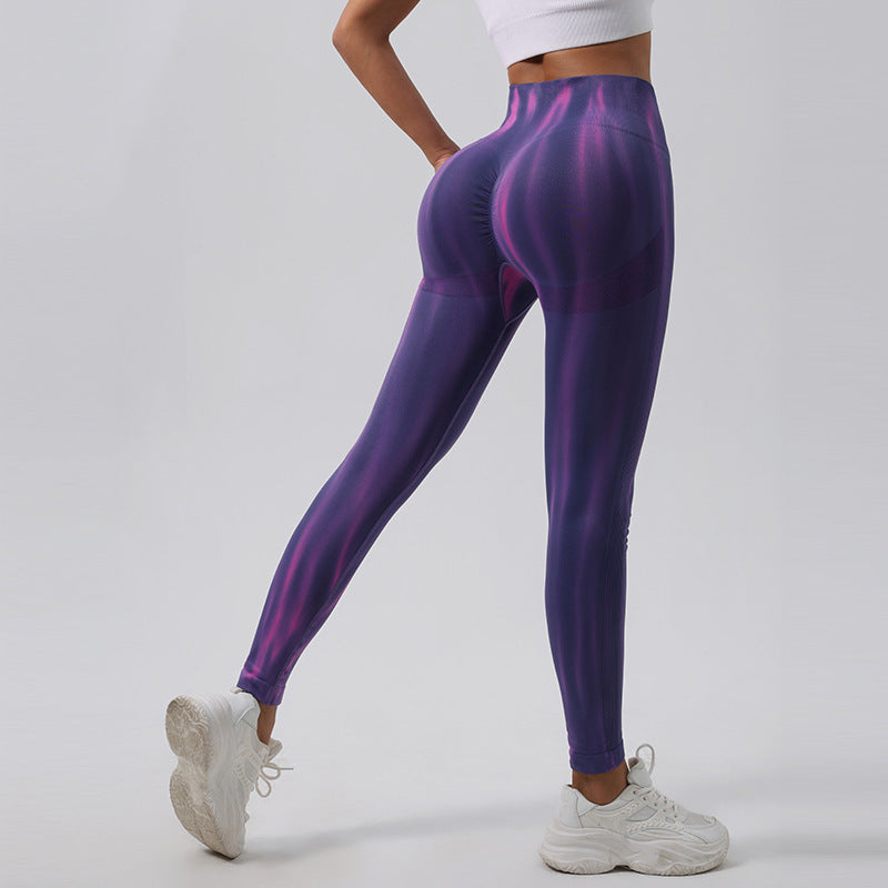 AuroraGlow Tie-Dye High-Waist Sculpting Leggings